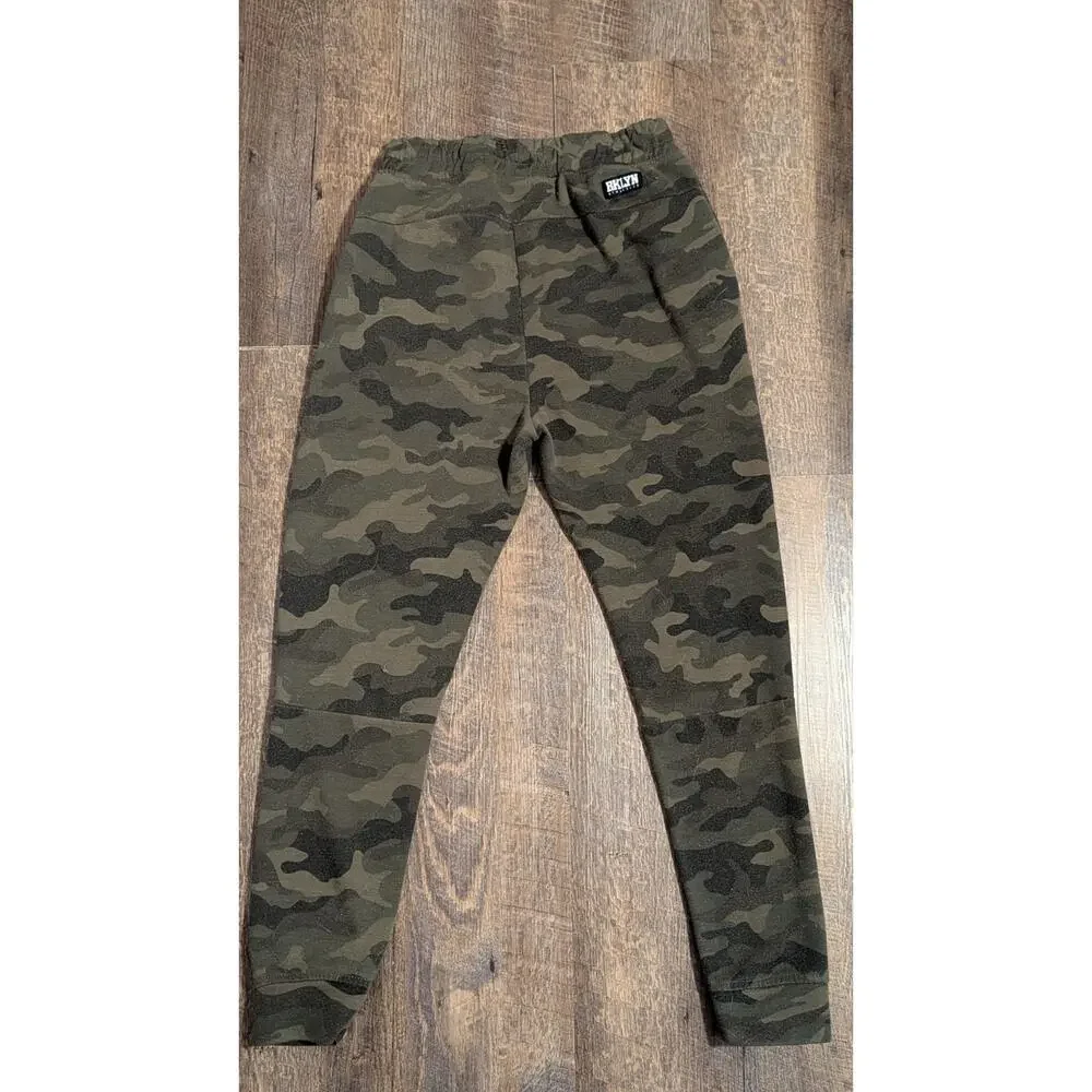BKLYN Athletics The Jogger Men M Green Camo Zip Pocket Elastic Waist Joggers